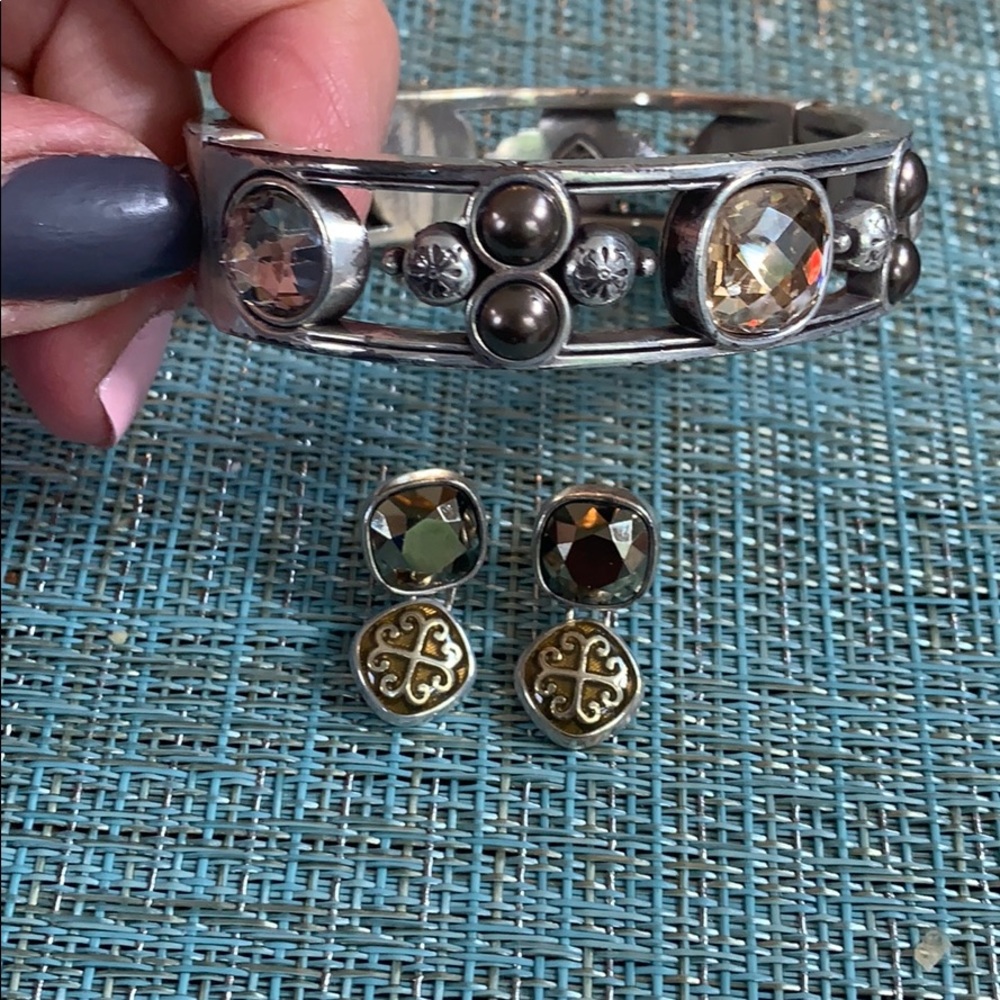 Brighton cuff bracelet and earrings set